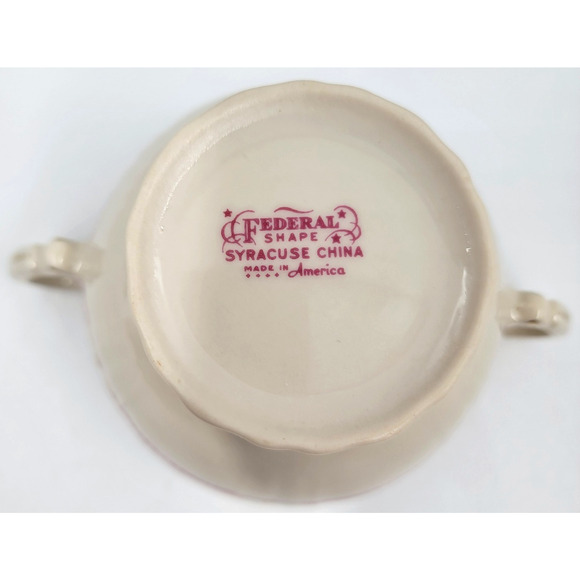 Syracuse Federal Shape Pendleton Sugar Bowl Gold Trim 1949 - 1966 - No Lid - Picture 8 of 8